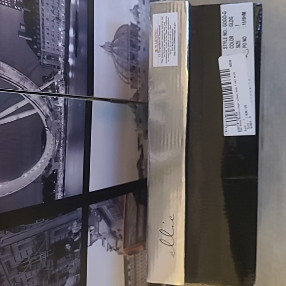 3” HEEL GOLD GLITTER GOGO BOOTS WITH SIDE ZIPPER IN BOX - Picture 2 of 4